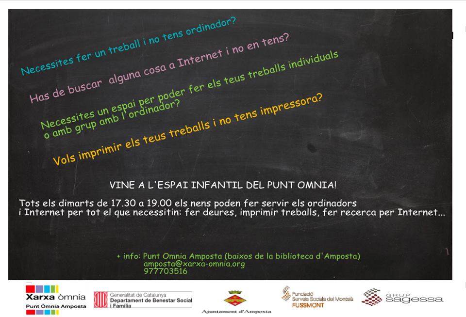Vine a fer els teus treballs al Punt Òmnia! Vine a fer els teus treballs al Punt Òmnia!